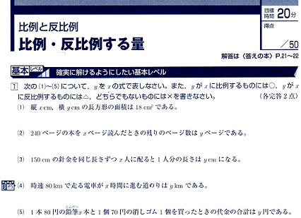 定期テスト予想問題集内容