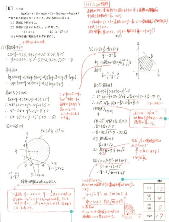 Ｚ会大学入試コース添削問題